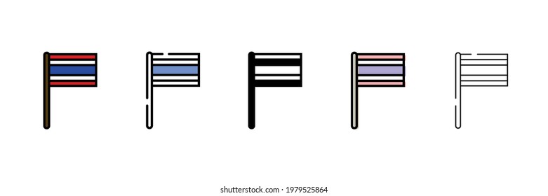 thailand flag vector type icon