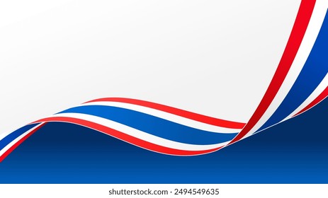 Thailand flag vector. World flags and ribbons. Thai flag ribbon background