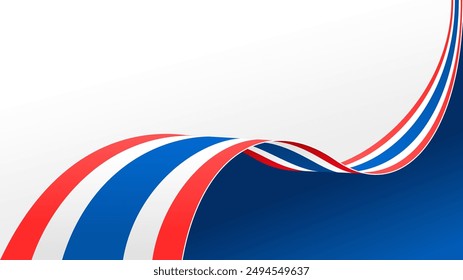 Thailand flag vector. World flags and ribbons. Thai flag ribbon background