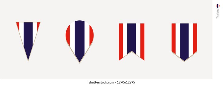 Thailand flag in vertical design, vector illustration.