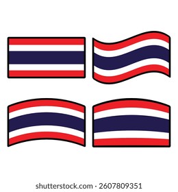 Thailand flag wave vector illustration modern simple design