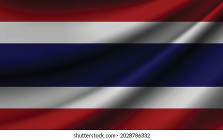 Thailand flag waving. Background for patriotic and national design. Vector illustration