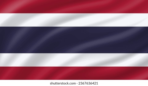 Thailand flag waving. Background. Vector
