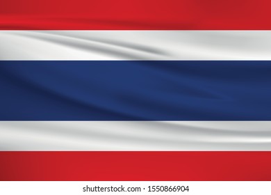 Thailand flag waving with wind effect