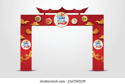 Thailand food  festival entrance arch. vector illustration design