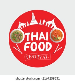 Thailand food festival logo. vector illustration design