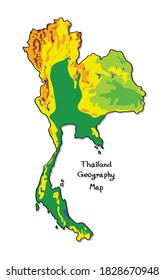 Thailand Geography Map vector isolated on white background with message freehand style.