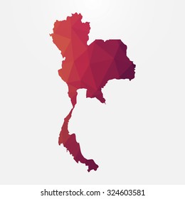 Thailand in geometric polygonal style.Abstract tessellation,modern design background. Vector illustration EPS10