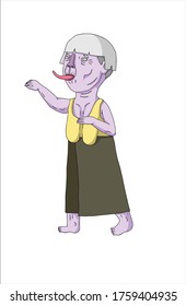 Thailand ghost charracter illustration and vector