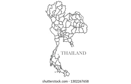 Thailand gray line map