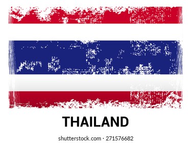 Thailand grunge flag isolated vector in official colors and Proportion Correctly. country's name label in bottom