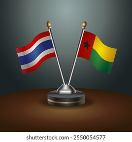 La tabla de Tailandia y Guinea Bissau marca la relación con el fondo de gradiente. Ilustración vectorial