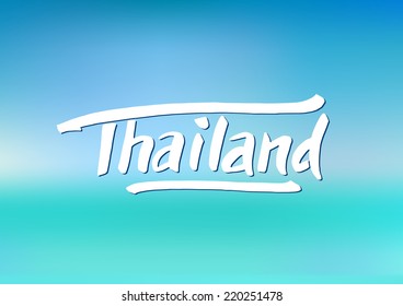 Thailand hand drawn lettering. Typographic design elements