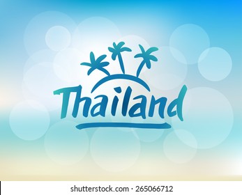 Thailand hand drawn lettering. Typographic design elements. Eps 10 vector