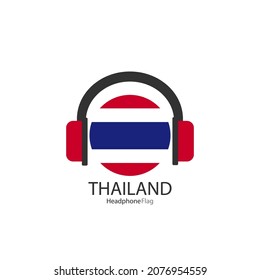 Thailand headphone flag vector on white background. 