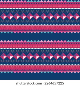 Thailand hill tribe seamless pattern and background, flat vector.