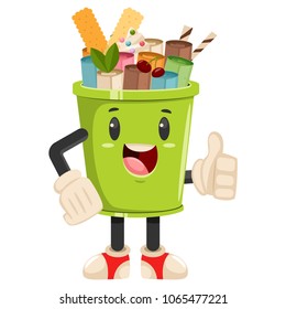 Thailand ice cream roll cute character. Vector cartoon flat icon or logo isolated on a white background.