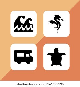 thailand icon. 4 thailand set with ocean, dragon, turtle and tourism vector icons for web and mobile app