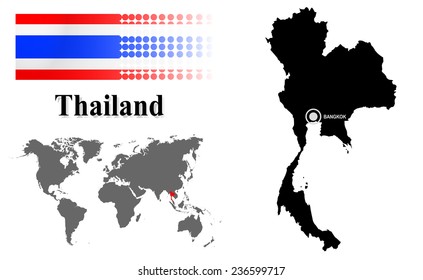 Thailand info graphic with flag , location in world map, Map and the capital ,Canberra, location.(EPS10 Separate part by part)