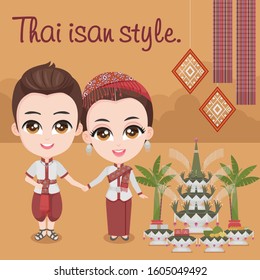 Thailand Isan Culture Wedding Cartoon