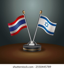 A tabela Tailândia e Israel sinaliza a relação com o plano de fundo do gradiente. Ilustração de vetor