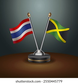 Tabela da Tailândia e da Jamaica sinaliza relação com fundo de gradiente. Ilustração de vetor