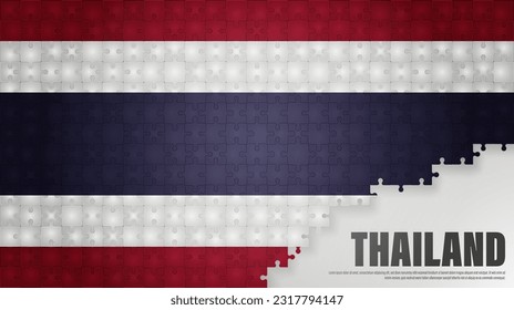 Thailand jigsaw flag background. Element of impact for the use you want to make of it.