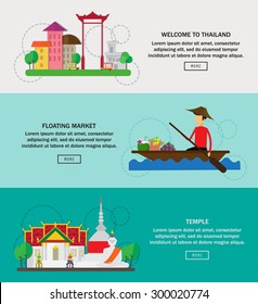 Thailand landmark, ASEAN concept , vector illustration