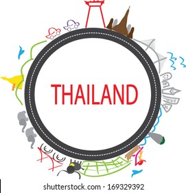 Thailand landmark concept, travel Chiang Mai, Bangkok, Phuket, Thailand sign icon.