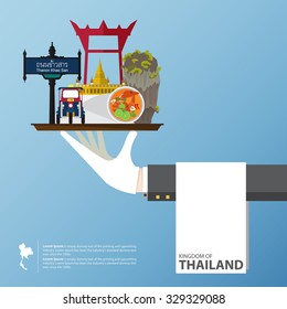 Thailand landmark global travel infographic in flat design. Vector Illustration.