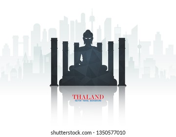 Thailand Landmark Global Travel And Journey paper background. Vector Design Template.used for your advertisement, book, banner, template, travel business or presentation.