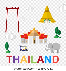 Thailand Landmark Global Travel And Journey paper background, travel concept - The Most Beautiful Places To Thailand. Vector illustration
