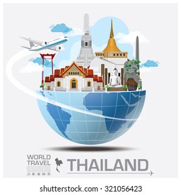 Thailand Landmark Global Travel And Journey Infographic Vector Design Template