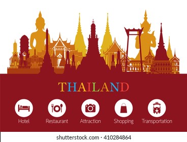 Thailand Landmark and Icons, Travel Attraction, Traditional Culture