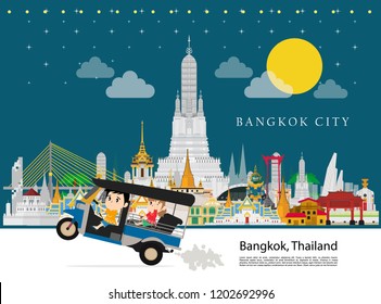 Thailand landmark and travel Taxi Thailand (Tuk Tuk)