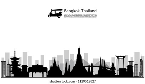 Thailand and Landmarks and travel place. vector