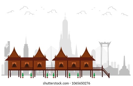 Thailand and Landmarks and travel place,temple,background