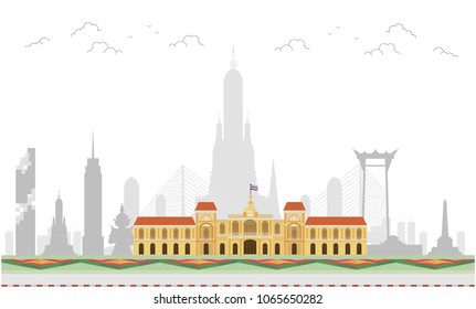 Thailand and Landmarks and travel place,temple,background
