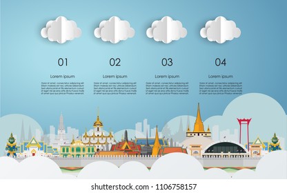 Thailand and Landmarks vector, illustrator