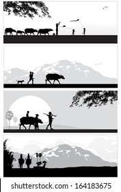 Thailand landscapes, vector