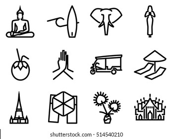 Thailand Leisure icon set