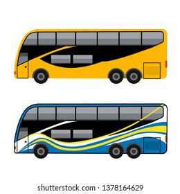 Thailand local bus and yellow school bus transportation,bus vector