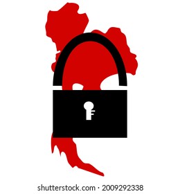 Thailand lock down icon vector