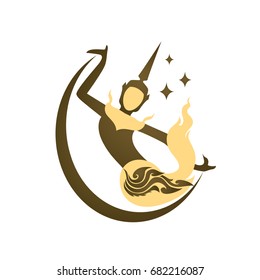 Thailand logo design, Vector of Thai art man and woman dancing. 