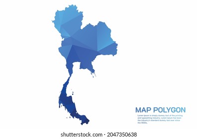 Thailand Map Abstract geometric rumpled triangular low poly style gradient graphic on white background