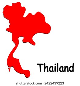 Dibujos abstractos de líneas del conjunto de vector de mapas de Tailandia Dibujo de caricaturas