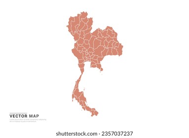 Thailand Map - abstract style orange isolated on white background for design vector.