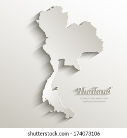 Thailand Map Card Paper 3D Natural Vector Blank 