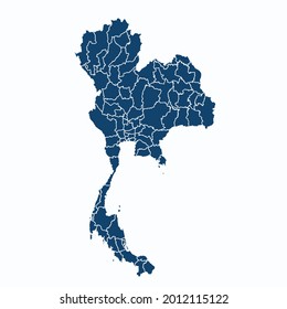 Thailand map color vector modern. Silhouette map. on white background. 
