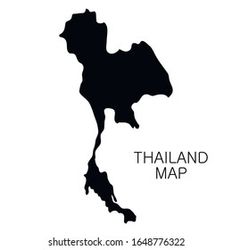Thailand map and country name isolated on white background. Vector illustration